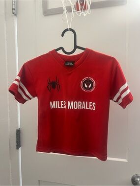 Primark Red Miles Morales Graphic Short Sleeve Tee